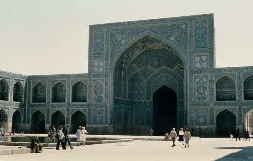 Iran, entrance portal of Imam Mosque, Isfahan, 1612–1666. 