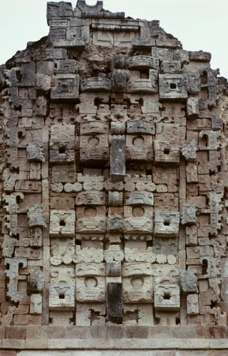 Ancient Mexico, façade detail from North Building of the “Nunnery,” Uxmal, ca. 600–900 CE. 