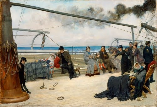  Henry Bacon, On the Open Sea—The Transatlantic Steamship, 1877.