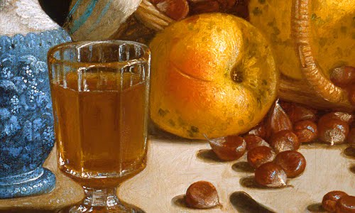 John F. Francis (1808–1886, US), Still Life with Apples and Chestnuts (detail), 1859. 