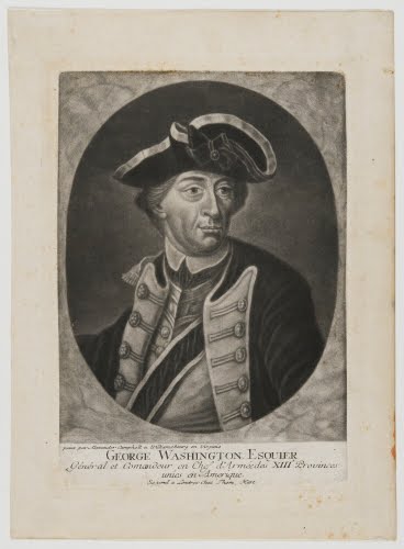 Unknown German artist, probably from Augsburg, George Washington, Esquier (sic), late 1700s. 