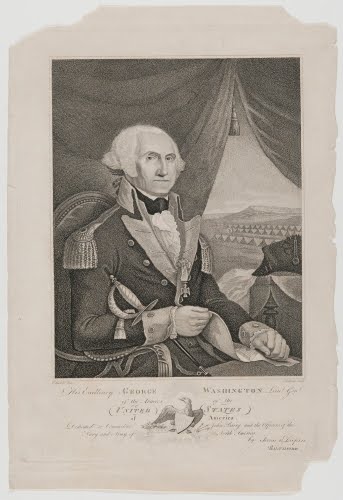 John Galland (active 1796–1817, US), based on a print by David Edwin (1776–1841, US, born Britain), based partially on a painted portrait by Gilbert Stuart (1755–1828, US), Washington—Sacred to Memory His Excellency George Washington Lieut. Genl. of the Armies of the United States of America, after 1798. 