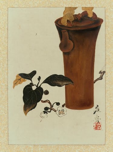Shibata Zeshin (1807–1891, Japan), Teapot and Tea Plant. 