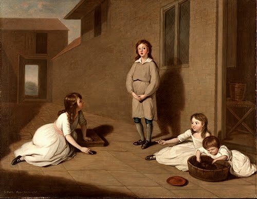 Jeremiah Paul, Jr. (1775–1820, US), Four Children in a Courtyard, 1795. 