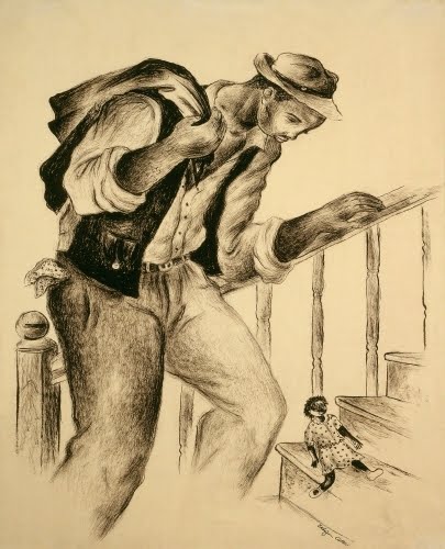 Eldzier Cortor (1916–2015, US), Coming Home from Work, 1938/1943. 