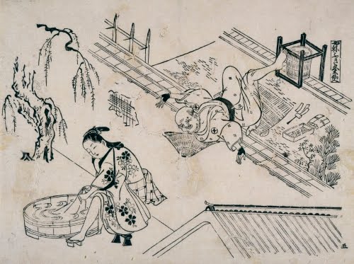 Okumura Masanobu (1686–1764, Japan), A Roofer’s Precariousness. 