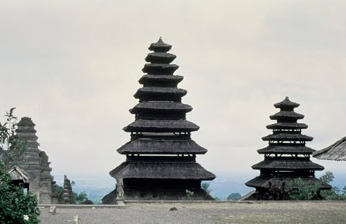 Bali, Indonesia, Pura Besakih (Mother Temple), view from the Pura Penataran Agung, 900s–1300s CE. 