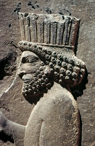 Ancient Persia, Persian Guard, relief from the Hall of 100 Columns, Palace of Darius I, Persepolis, Iran, 518–ca. 460 BCE. 