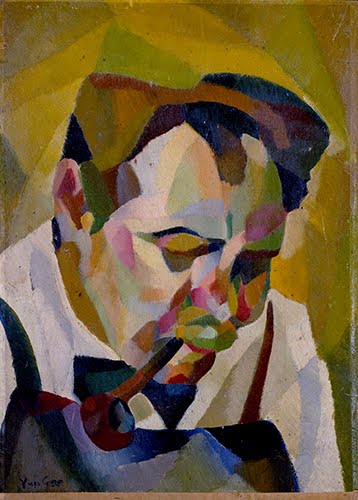 Yun Gee,Man with a Pipe (Head of a Man), 1926–1927. 