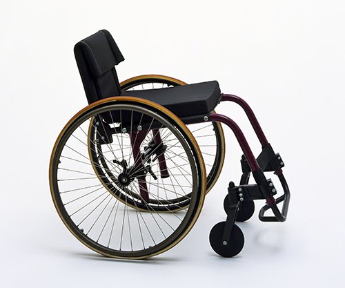 Rainer Küschall (designer, born 1947, Sweden) and Everest and Jennings (manufacturer, firm 1933 to present, Los Angeles), Champion 3000 Adjustable Rigid-Frame Wheelchair, 1986.
