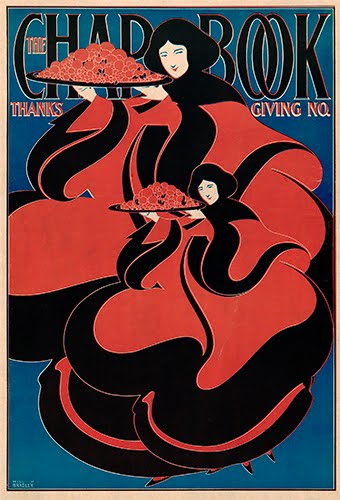 William Bradley (1868–1962 US), Poster for Thanksgiving No. of Chap Book, 1895.