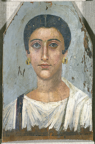 Ancient Egypt, Funerary Portrait of a Woman, possibly from Fayyum, ca. 150 CE.
