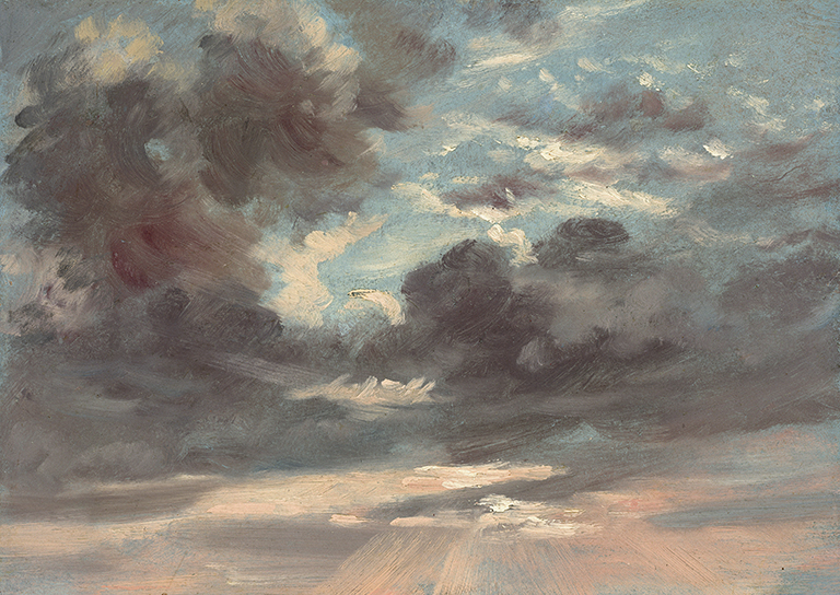 John Constable, Cloudy Sky: Stormy Sunset, 1821–1822. Oil on paper mounted on canvas.