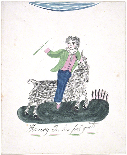 Mary Ann Willson (active ca. 1800–1825, US), Henry on His Pet Goat.