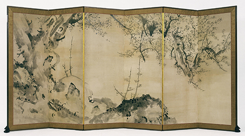 Ike no Taiga, Flowering Plum Trees in Mist, ca. 1750.