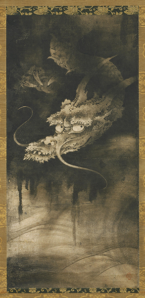 Kanō Motonobu, attributed to (1476–1559, Japan), Dragon. Ink and color painting of a dragon.