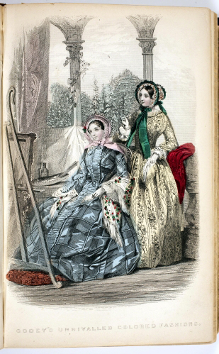 Louis Godey (publisher 1830–1898, Philadelphia), Artist at Easel with Friend, plate from Godey’s Lady’s Book, volume 49, September 1854. 