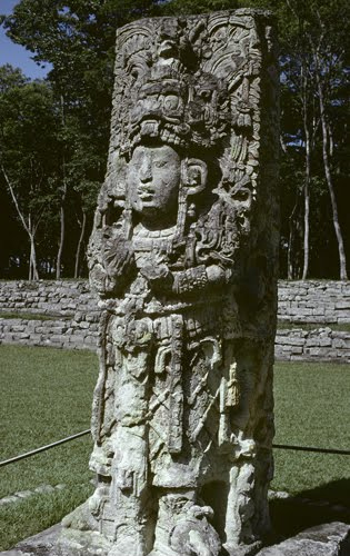 Maya Culture (Honduras), The Ruler Eighteen Rabbit (reigned 695–735 CE), Stele H from Copán, ca. 731 CE.