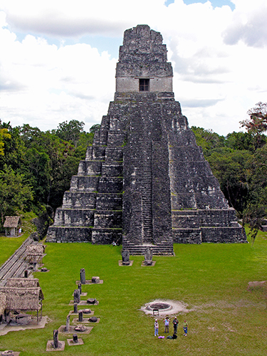 Maya (Guatemala), Temple I, Tikal, ca. 695–727 CE. 