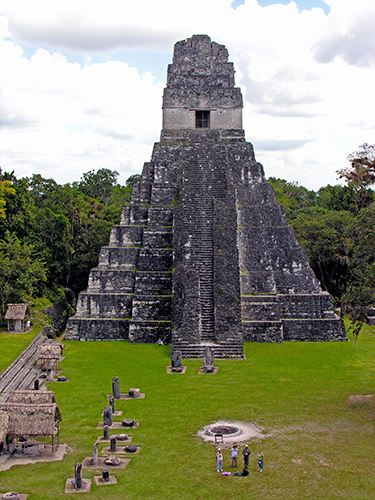 Maya (Guatemala), Temple I, Tikal, ca. 695–727 CE. 