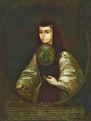 Mexico, Portrait of Sister Juana Inés de la Cruz, after a self-portrait, early 1700s. 