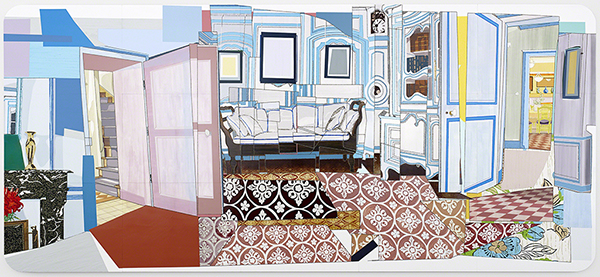 Mickalene Thomas (born 1971, US), Interior: Monet’s Blue Foyer, 2012. 