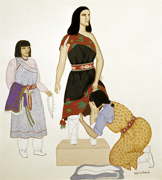  Pablita Velarde (1918–2006, Santa Clara Pueblo, New Mexico), Dressing a Young Woman for Her First Ceremonial Dance.