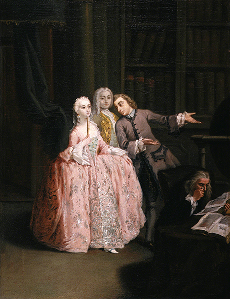 Pietro Longhi (1701–1785, Italy), Visit to a Library, ca. 1760.
