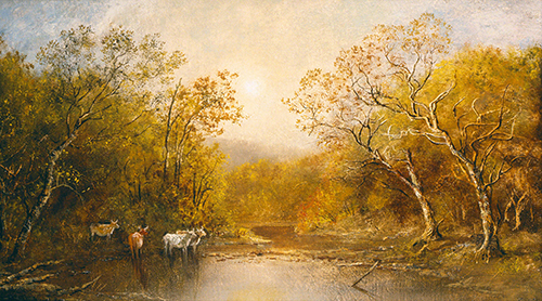 Ralph Albert Blakelock, Landscape with Cows. 