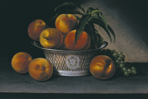 Raphaelle Peale (1774–1825, US), Still Life with Peaches, 1822. 