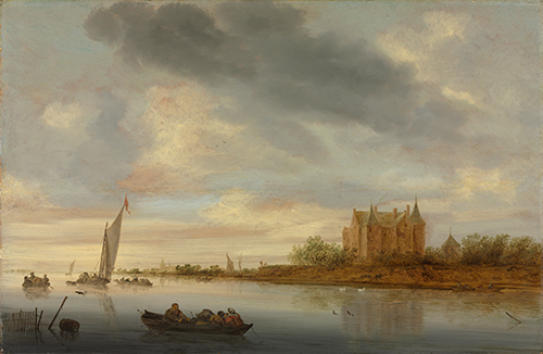 Salomon van Ruysdael (1600/1603–1670, Netherlands), Castle on a River, 1644. 