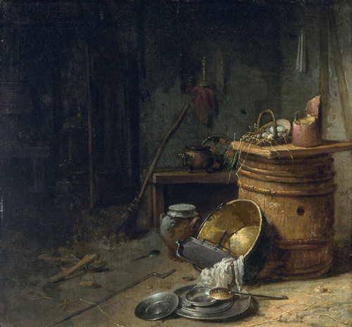 Willem Kalf (1619–1693, Netherlands), Kitchen, ca. 1642. 