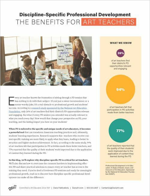 Page one of the article The Benefits of Discipline-Specific Professional Development for Art Teachers