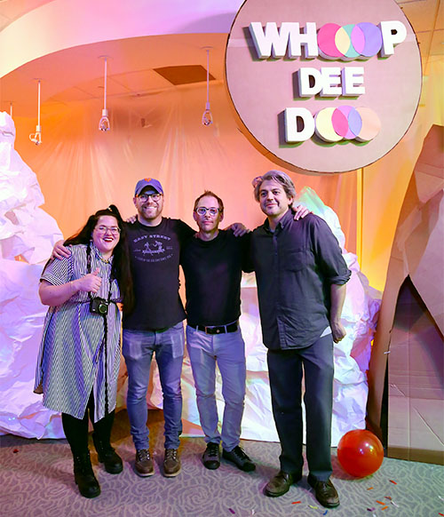 Art education consultant and SchoolArts contributing editor James Rees with the artist collaborative Whoop Dee Doo.