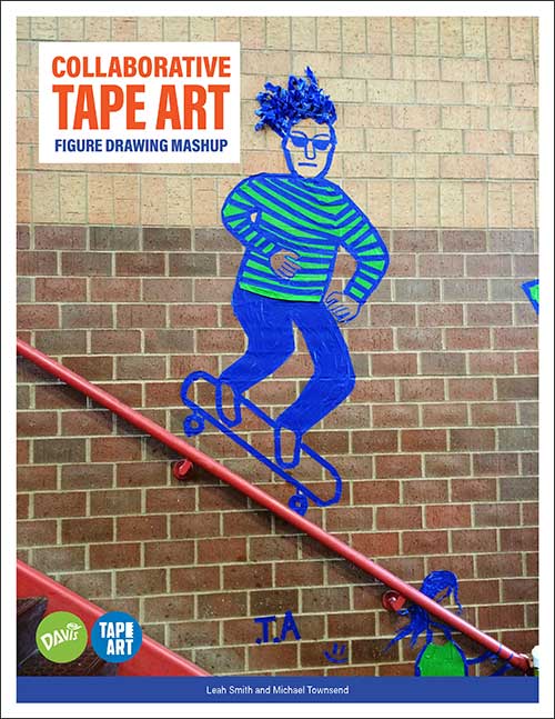 Collaborative Tape Art, Figure Drawing Mashup