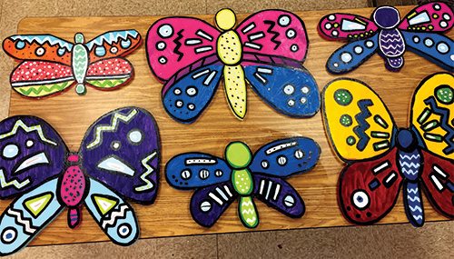 Student artwork from The Butterfly Project, an Early Childhood art lesson