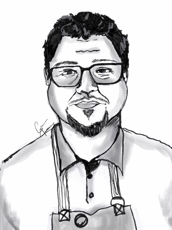 Digital drawing of Frank Juárez by art student Grace A.
