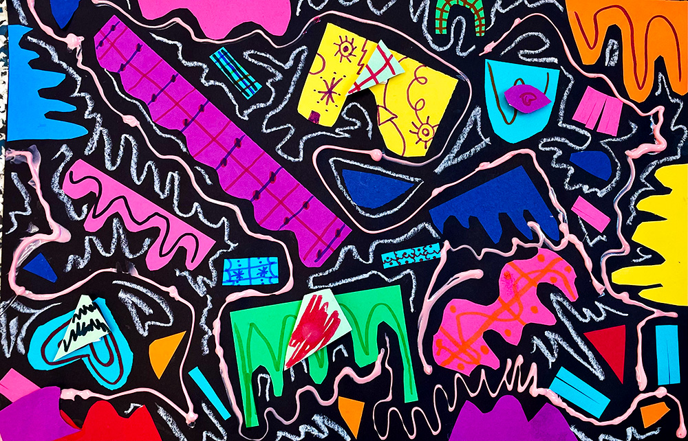SchoolArts magazine, The Groundwork Issue, September 2023, Elementary Art Lesson, Abstract Shape Compositions