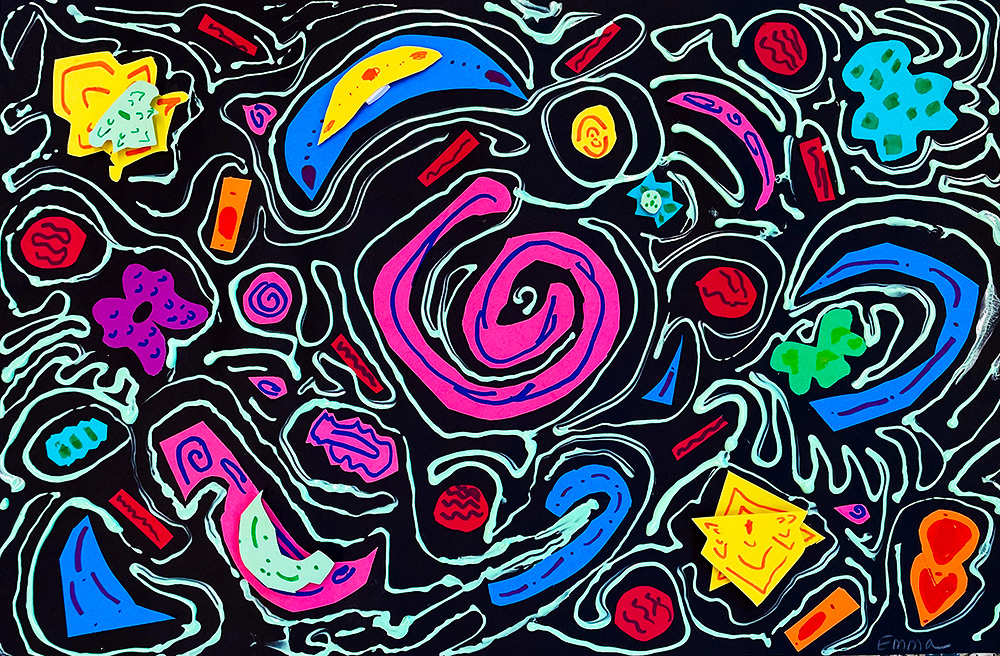 SchoolArts magazine, The Groundwork Issue, September 2023, Elementary Art Lesson, Abstract Shape Compositions