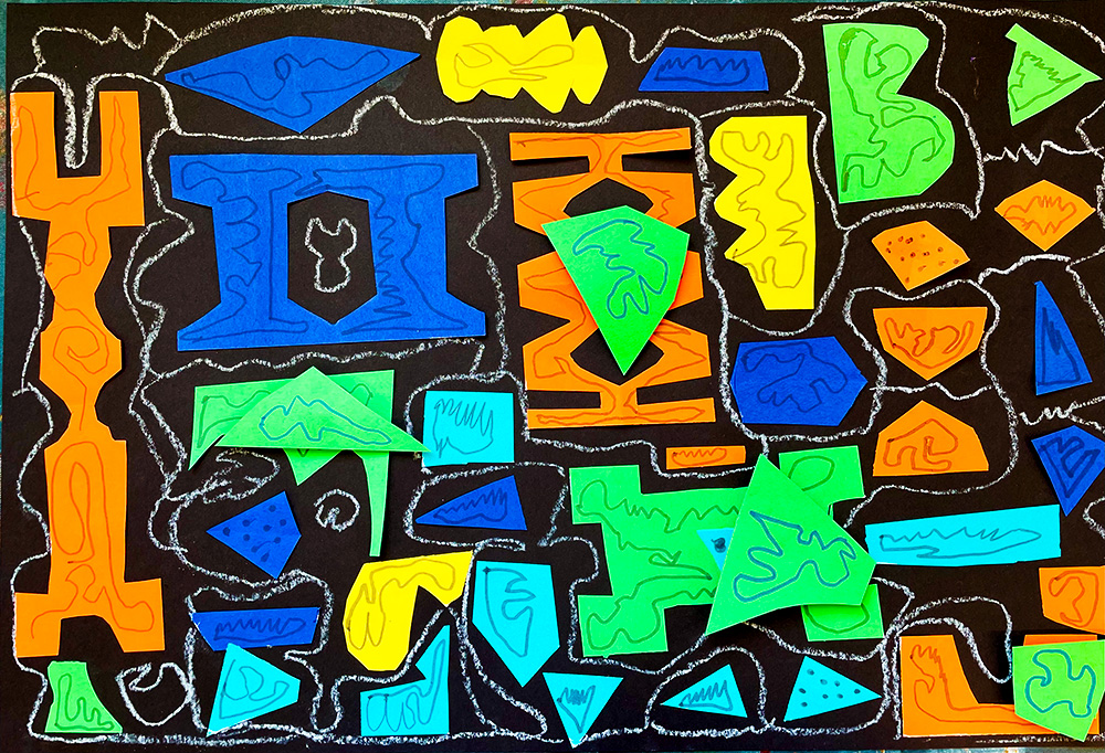 SchoolArts magazine, The Groundwork Issue, September 2023, Elementary Art Lesson, Abstract Shape Compositions