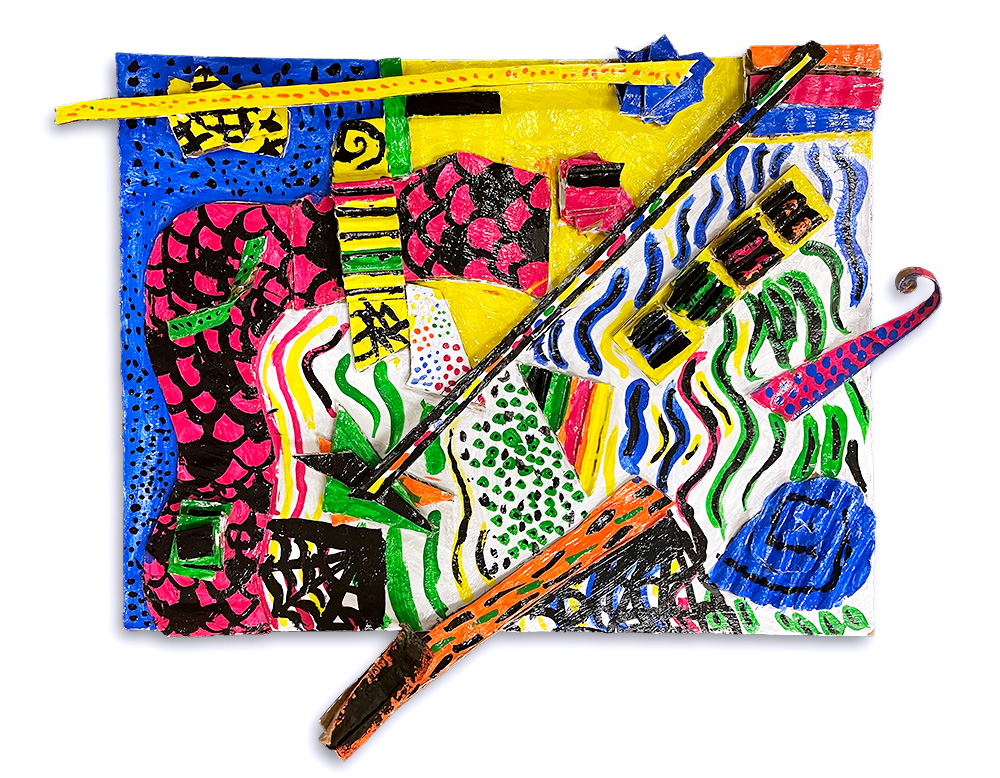 SchoolArts magazine, The Interdisciplinary Connections Issue, November 2023, Elementary art lesson, Cardboard sculpture, Elizabeth Murray