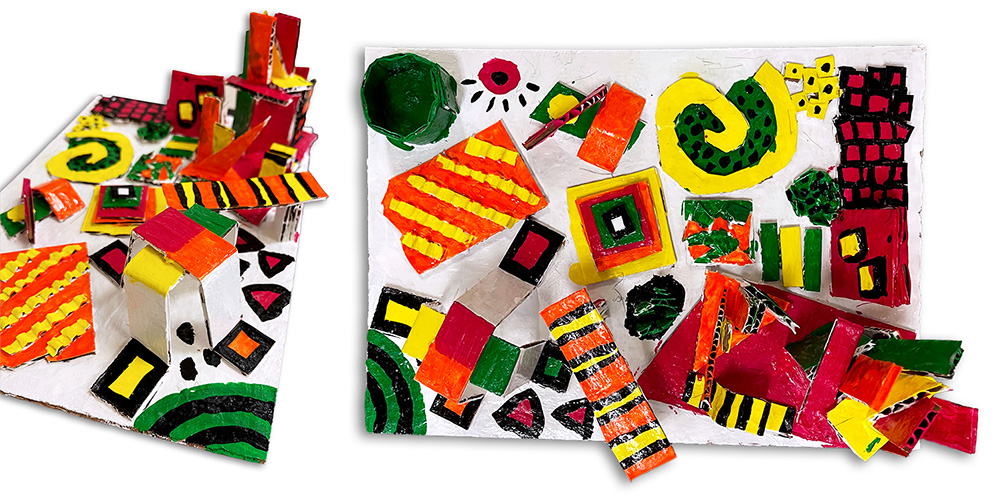 SchoolArts magazine, The Interdisciplinary Connections Issue, November 2023, Elementary art lesson, Cardboard sculpture, Elizabeth Murray