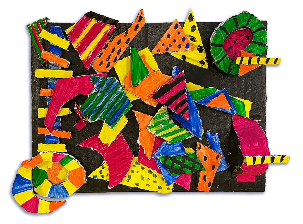 SchoolArts magazine, The Interdisciplinary Connections Issue, November 2023, Elementary art lesson, Cardboard sculpture, Elizabeth Murray