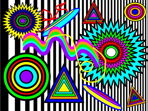 SchoolArts magazine, April 2022 issue, Elementary art lesson, Stark-inspired abstract compositions