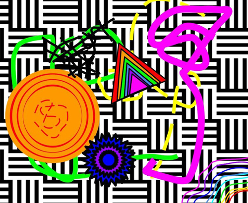 SchoolArts magazine, April 2022 issue, Elementary art lesson, Stark-inspired abstract compositions