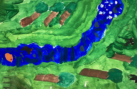elementary art lesson landscape painting
