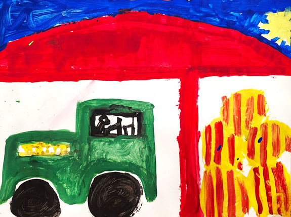 elementary art lesson landscape painting