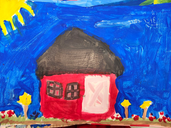elementary art lesson landscape painting