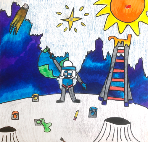 SchoolArts magazine, March 2022 issue, The Media Arts Issue, Elementary art lesson, LED Artworks