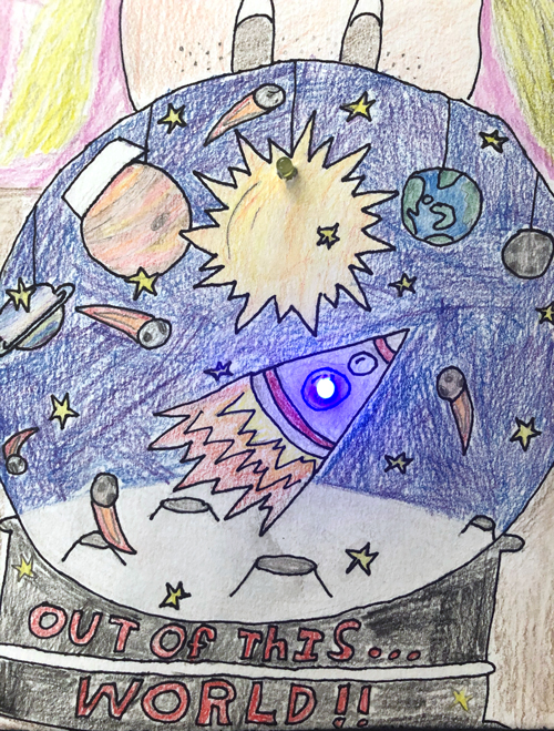 SchoolArts magazine, March 2022 issue, The Media Arts Issue, Elementary art lesson, LED Artworks